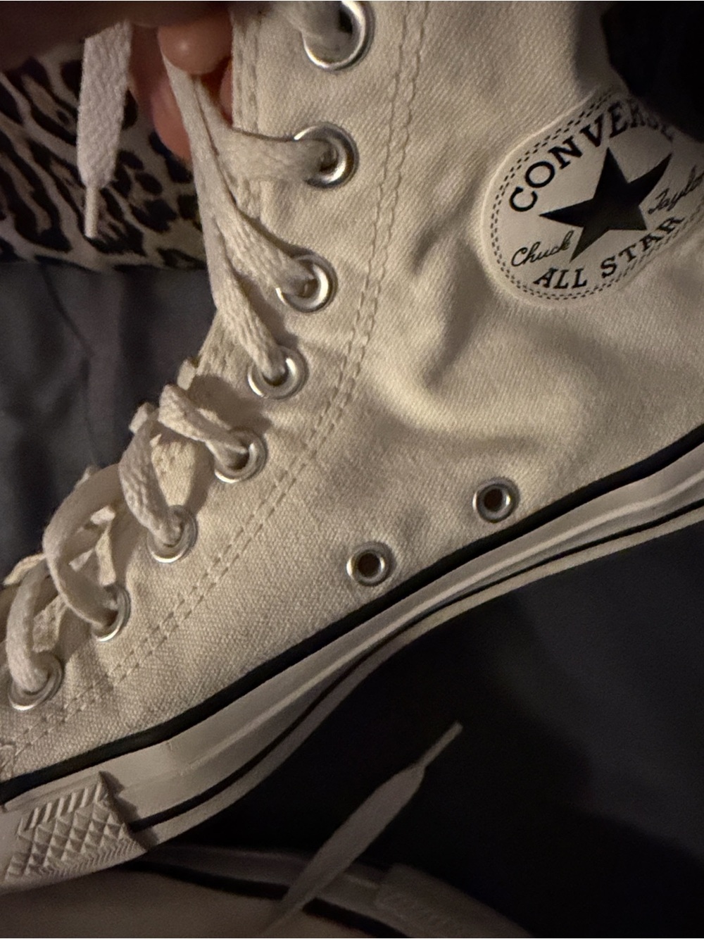 Converse Chuck Taylor All Star White Black Patch Sneaker - Picture 4 of 6